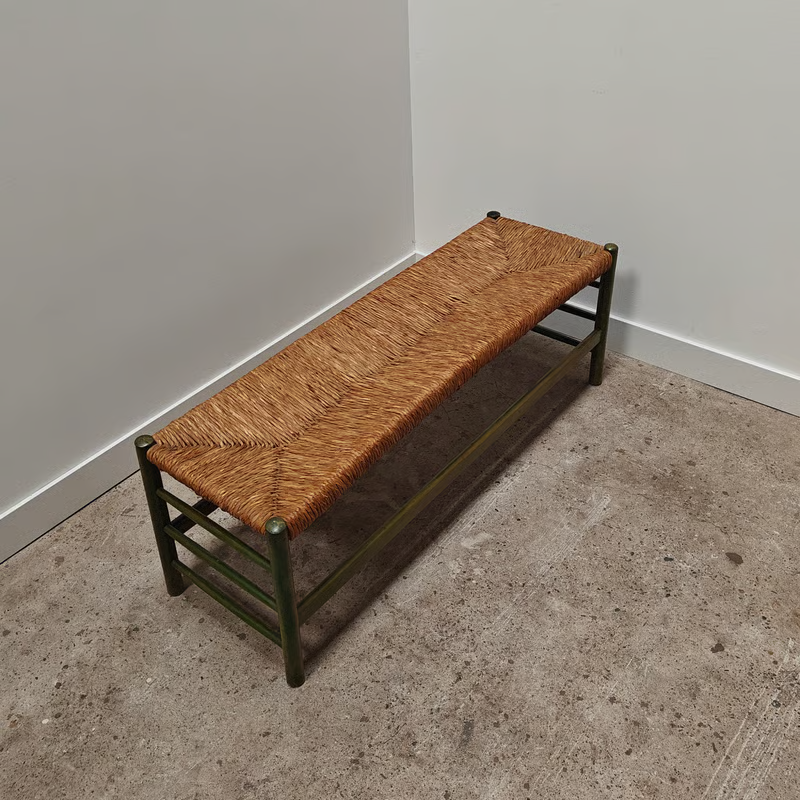 Rush and green bench from France