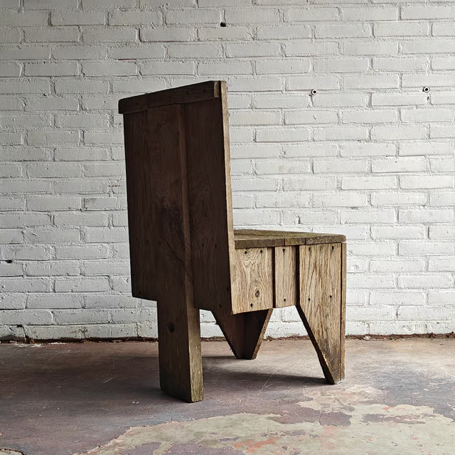 Sculptural 1980's carpenter made garden chairs