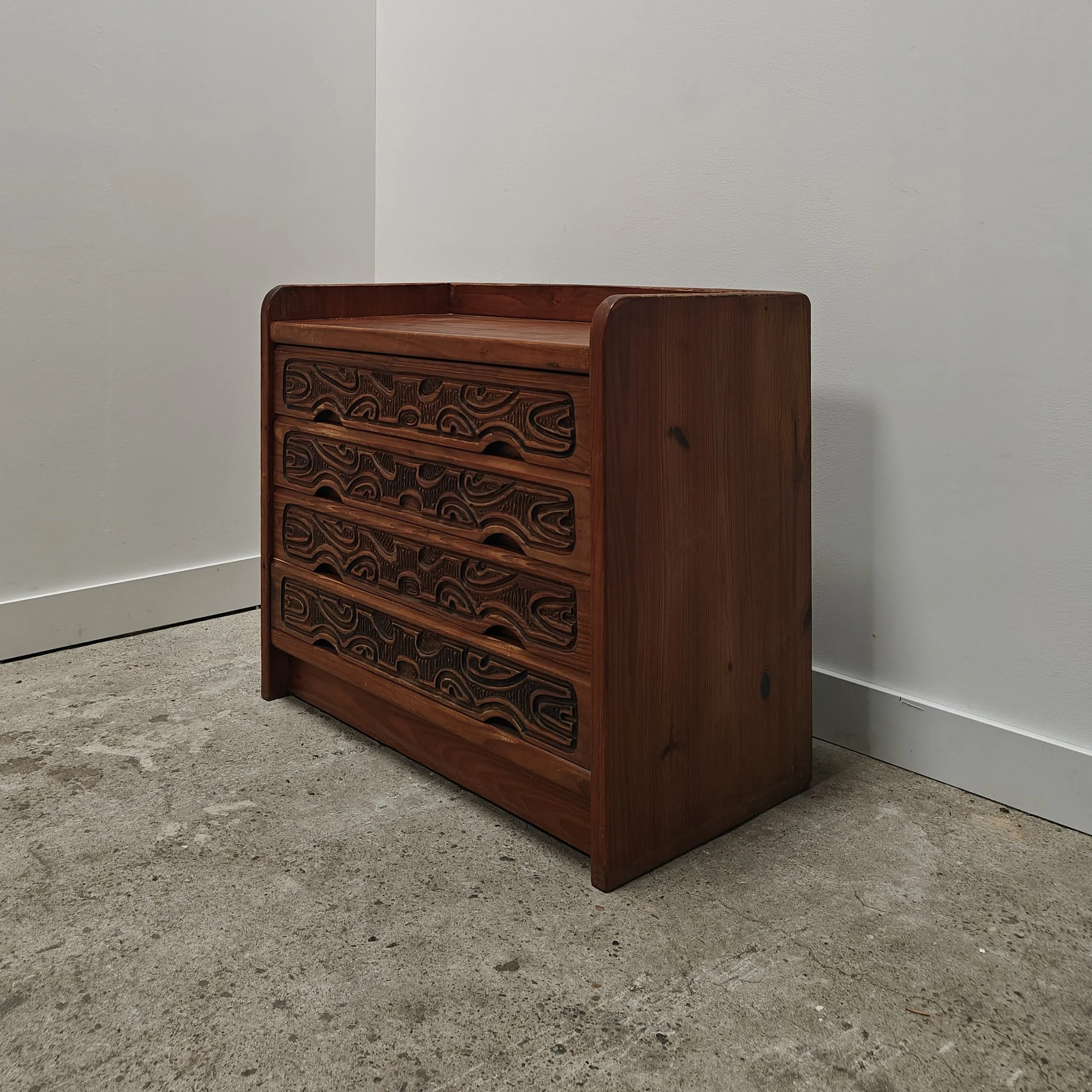 Pine decorated chest of drawers 1970s 2.jpg