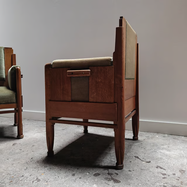 Stately architectural Amsterdam school armchairs 9.png