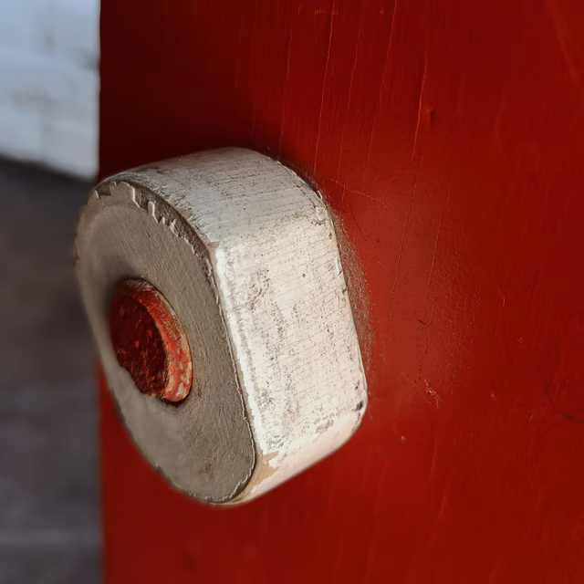 Early plywood set, close detail view