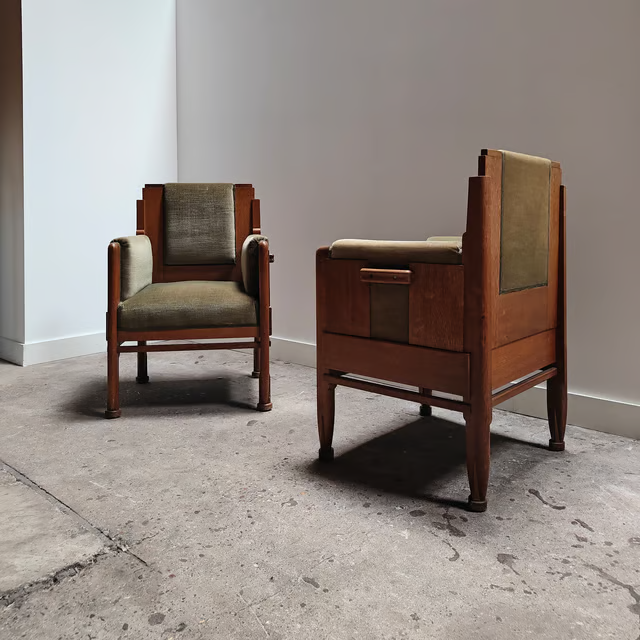 Stately architectural Amsterdam school armchairs 7.png