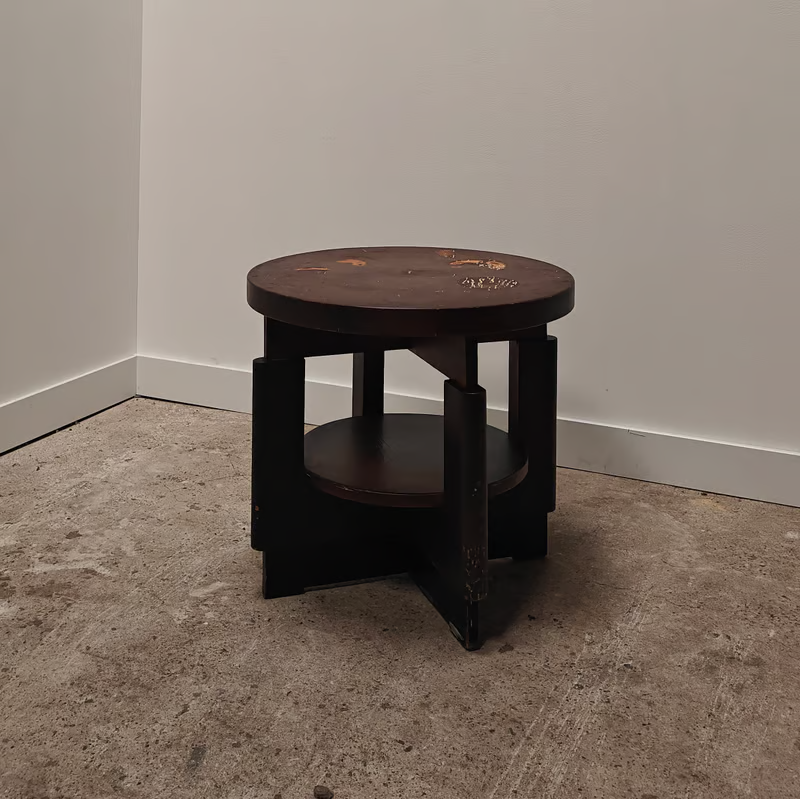 Patinated Amsterdamse school side table 8.png