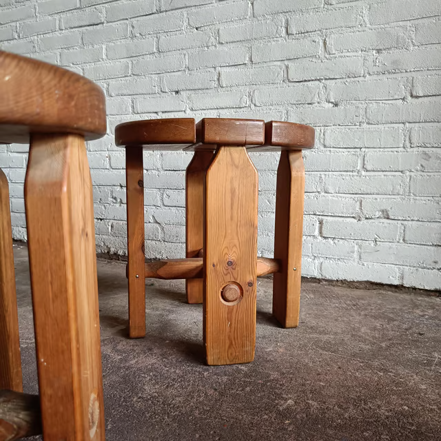 Scandinavian 1970s pine stools, set-2 5.png