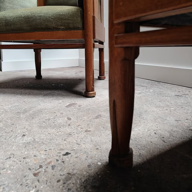 Stately architectural Amsterdam school armchairs 8.png