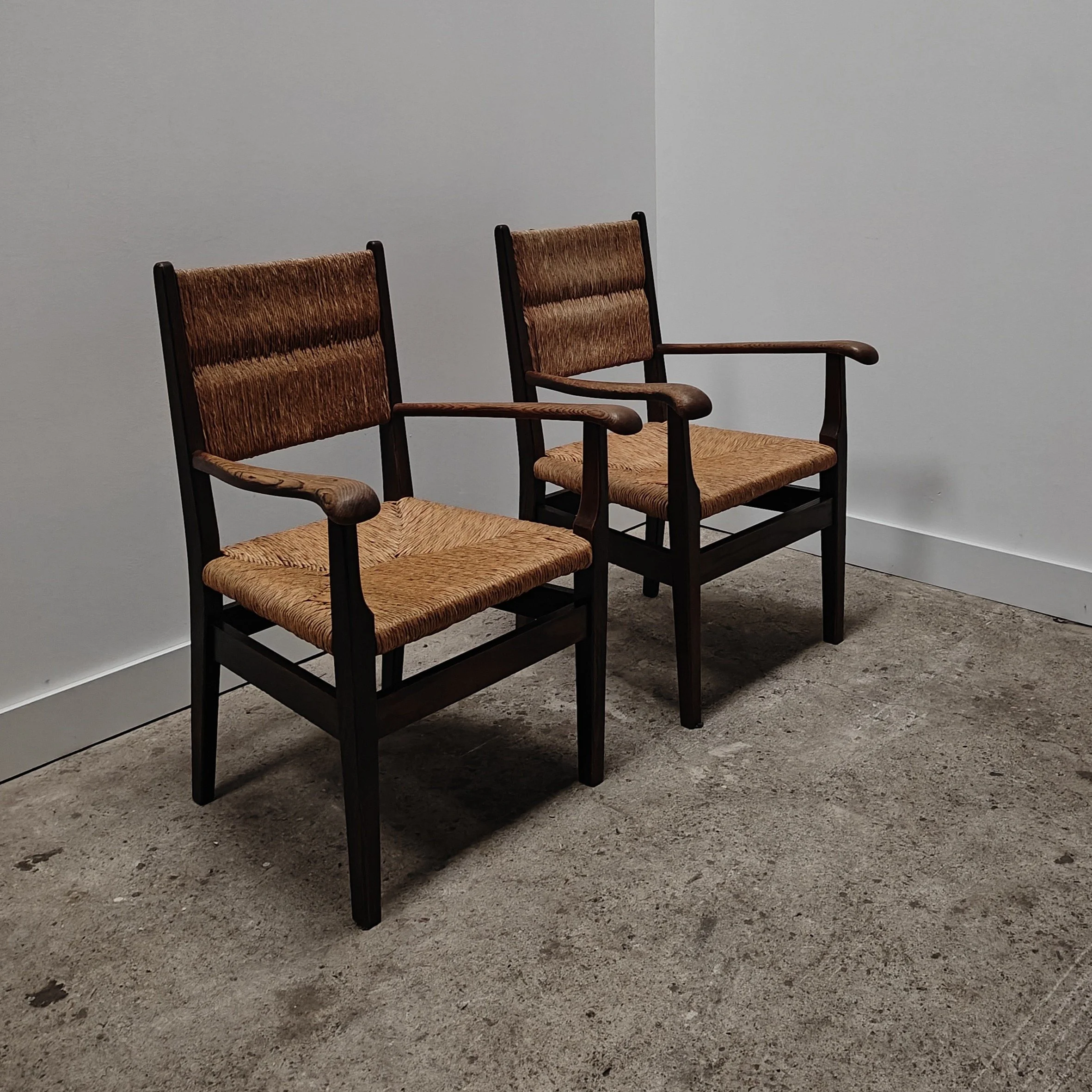 French rustic rush armchairs set of 3 10.jpg