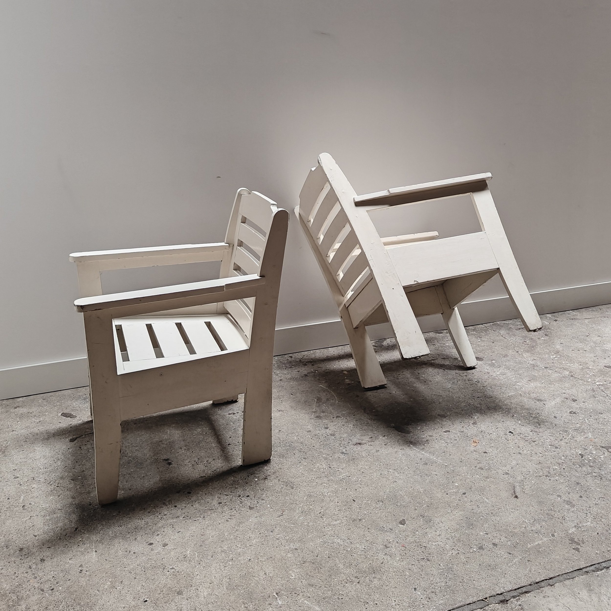 White painted Amsterdamse school armchairs 1930s 11.jpg