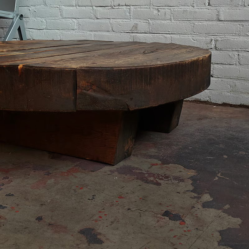 Solid oak round coffee table 4.png