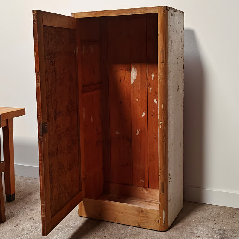 One door cabinet wood and old white paint 3.png