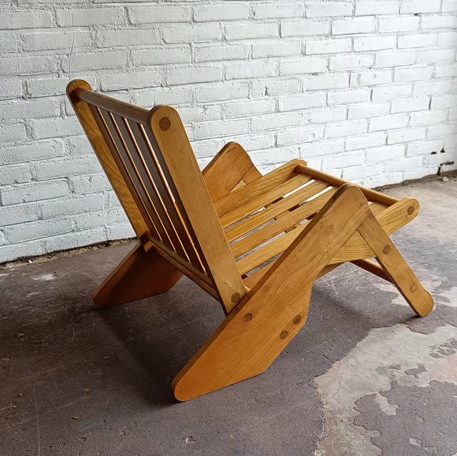 Unique turn around chair, angled back view