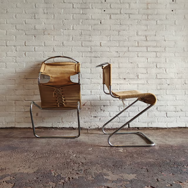 Pascal Mourgue Biscia chairs with canvas seats 1.png