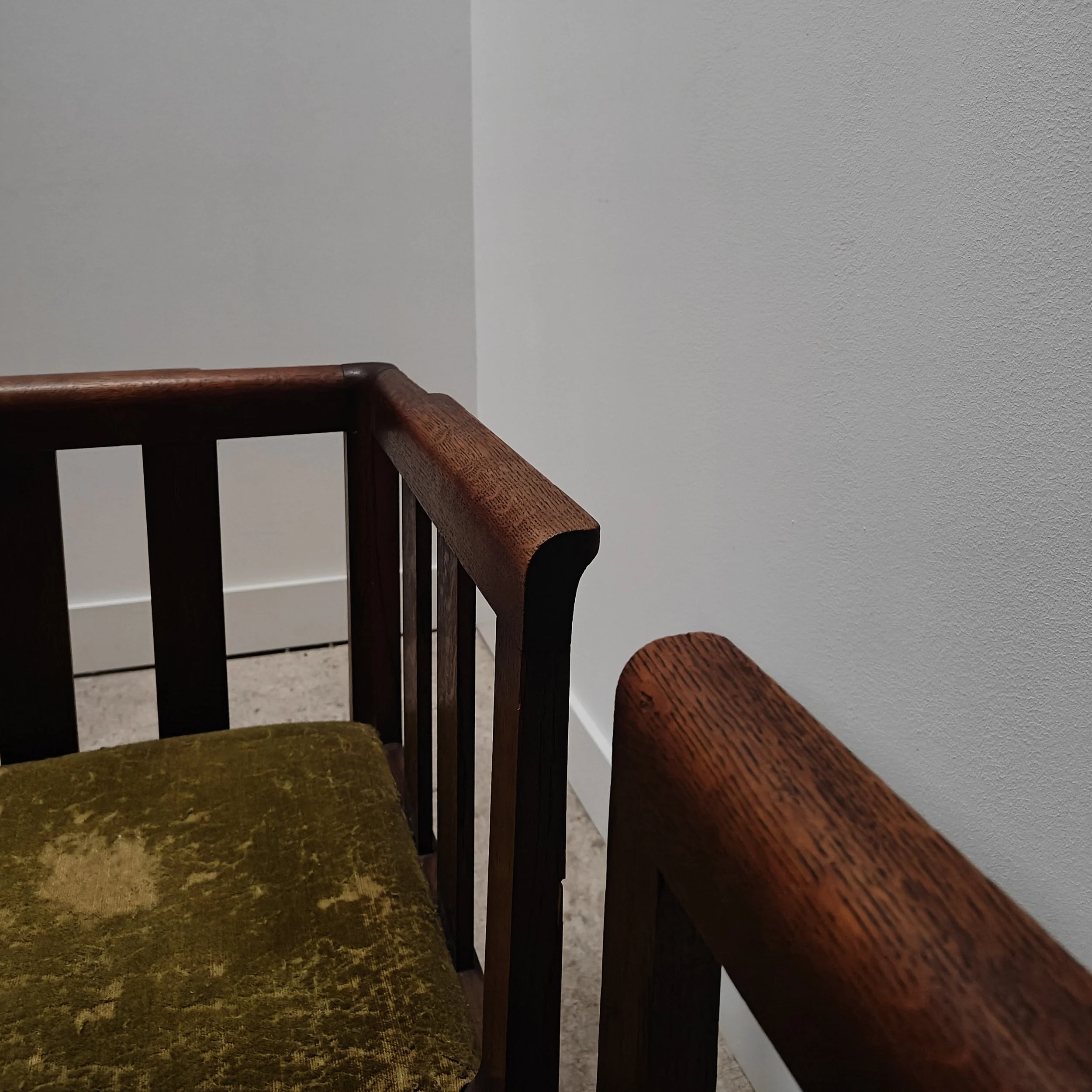 Classic set of two corner chairs, close up