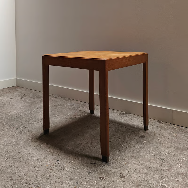 Blond oak square side table from the 1930's 4.png