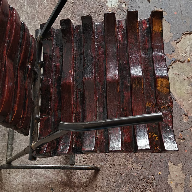 Studio made fiberglass sculptural chair, top view