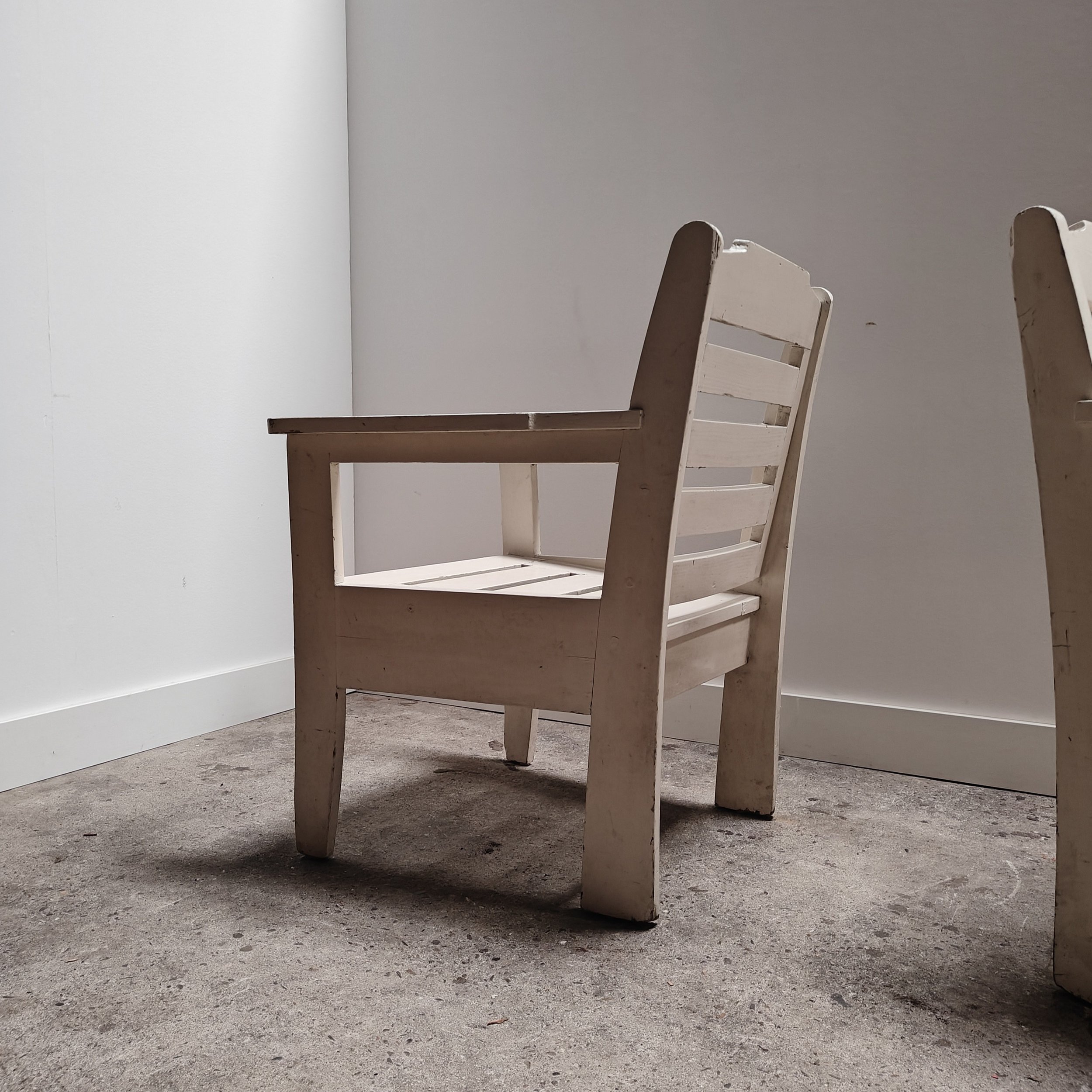 White painted Amsterdamse school armchairs 1930s  8.jpg