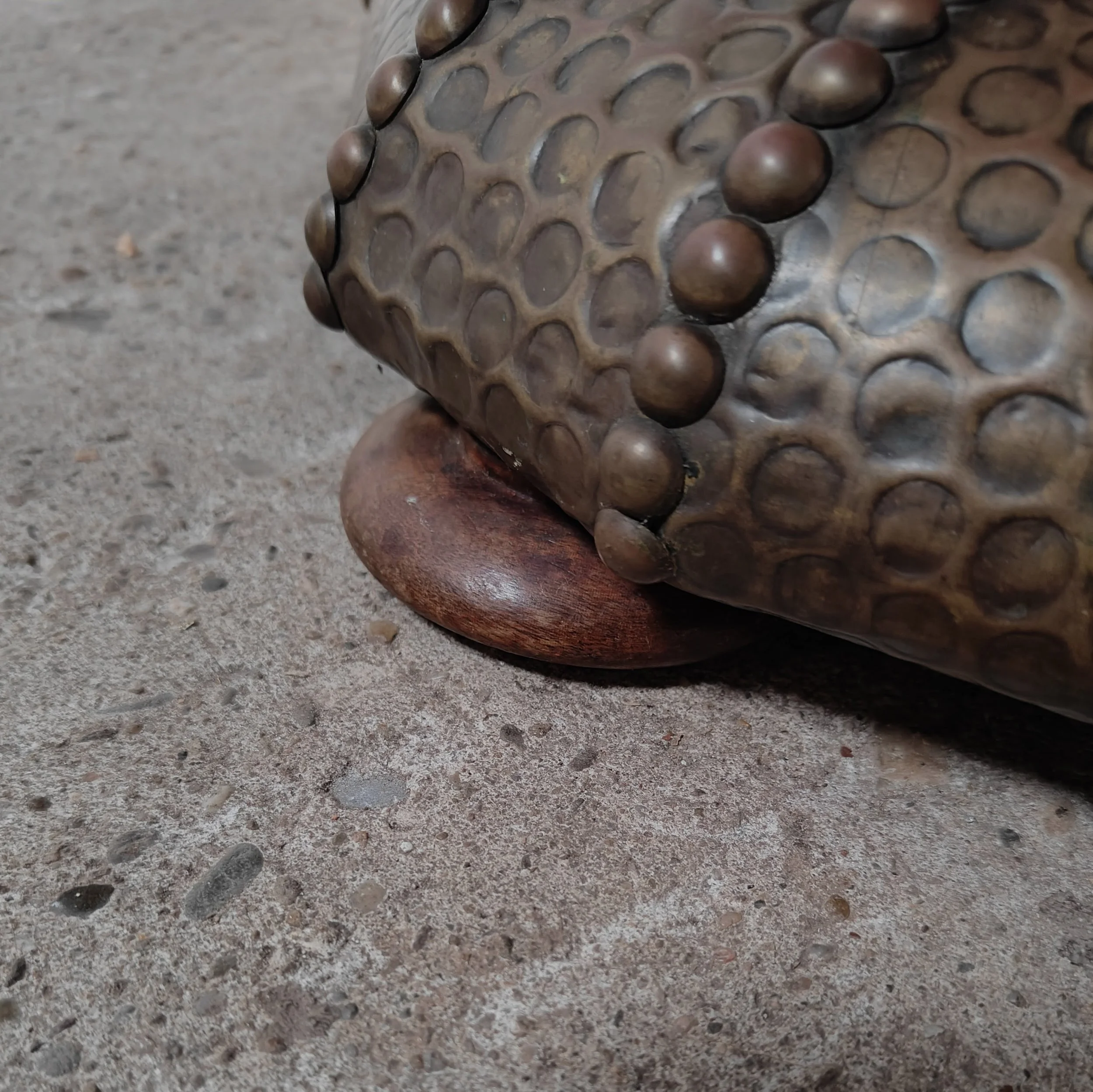 Amsterdamse School side table with hammered copper base 2.jpg