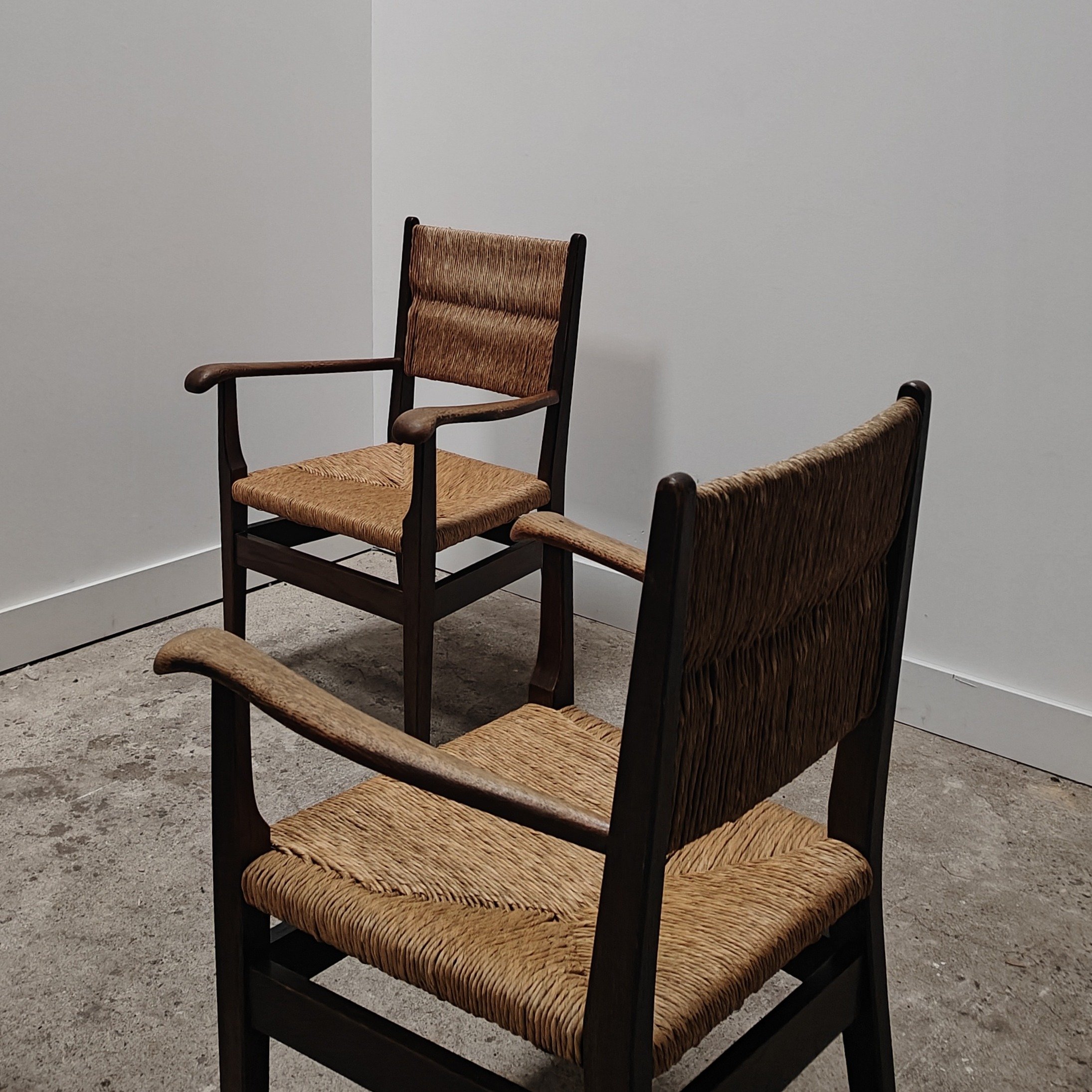 French rustic rush armchairs set of 3 2.jpg