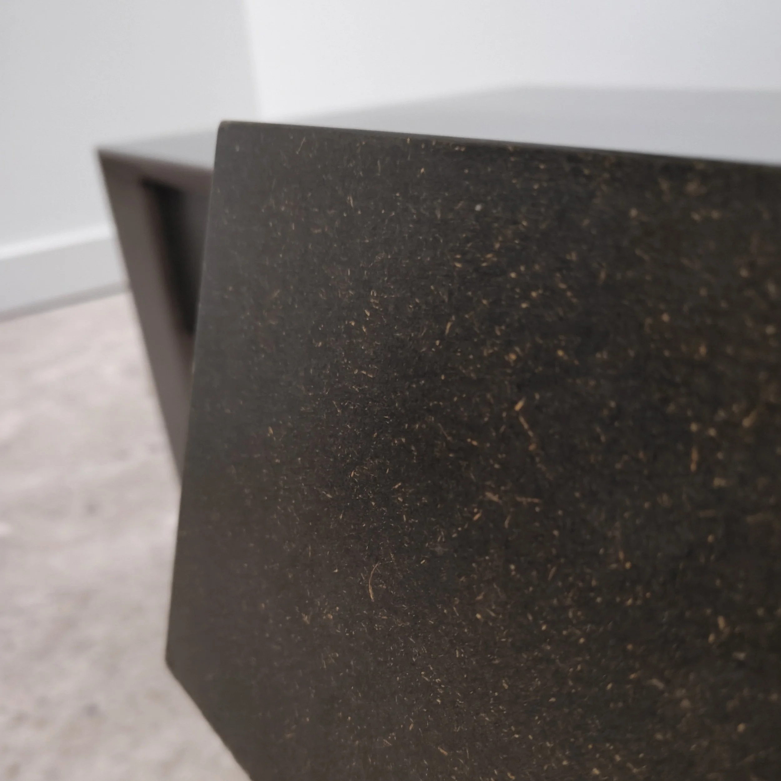 1990s stainless steel design console with black drawers 5.jpg