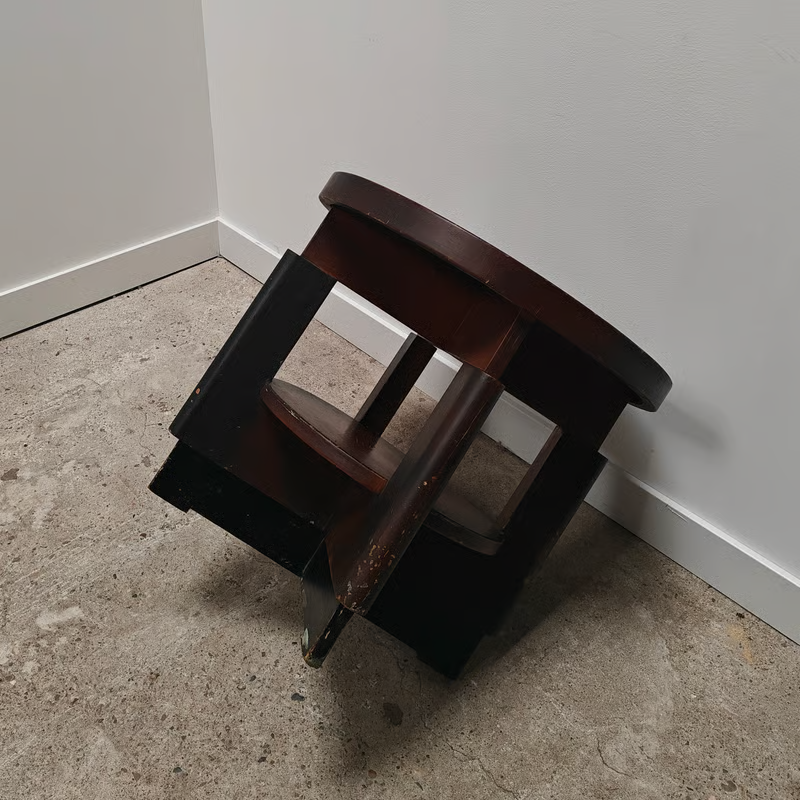 Patinated Amsterdamse school side table 4.png