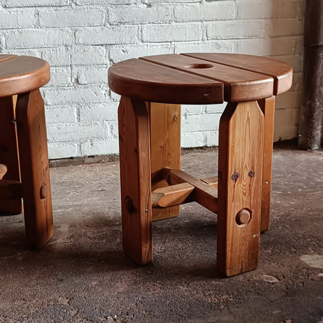 Scandinavian 1970s pine stools, set-2 3.png