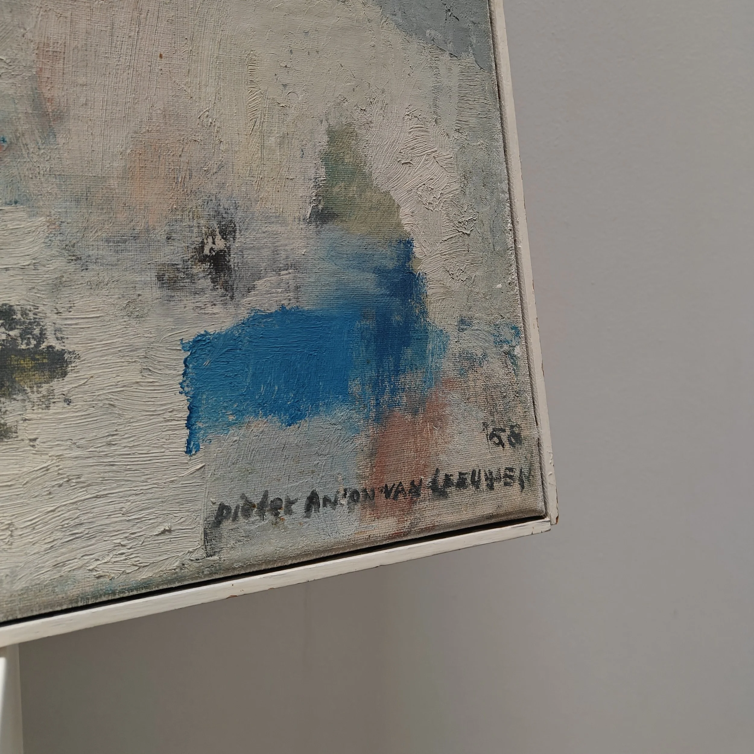 Abstract painting signed Pieter Anton van Leeuwen 1958 3.jpg