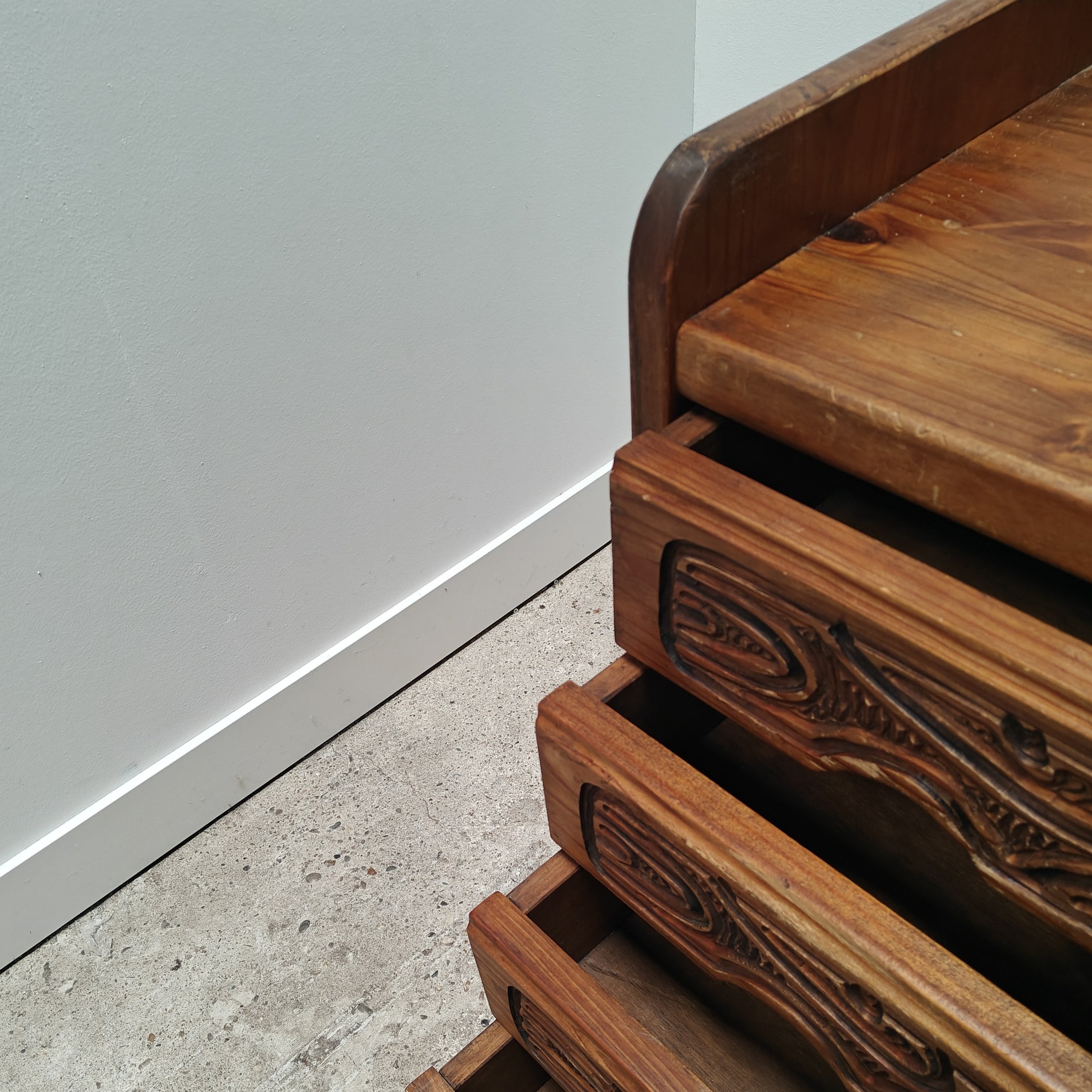 Pine decorated chest of drawers 1970s 7.jpg