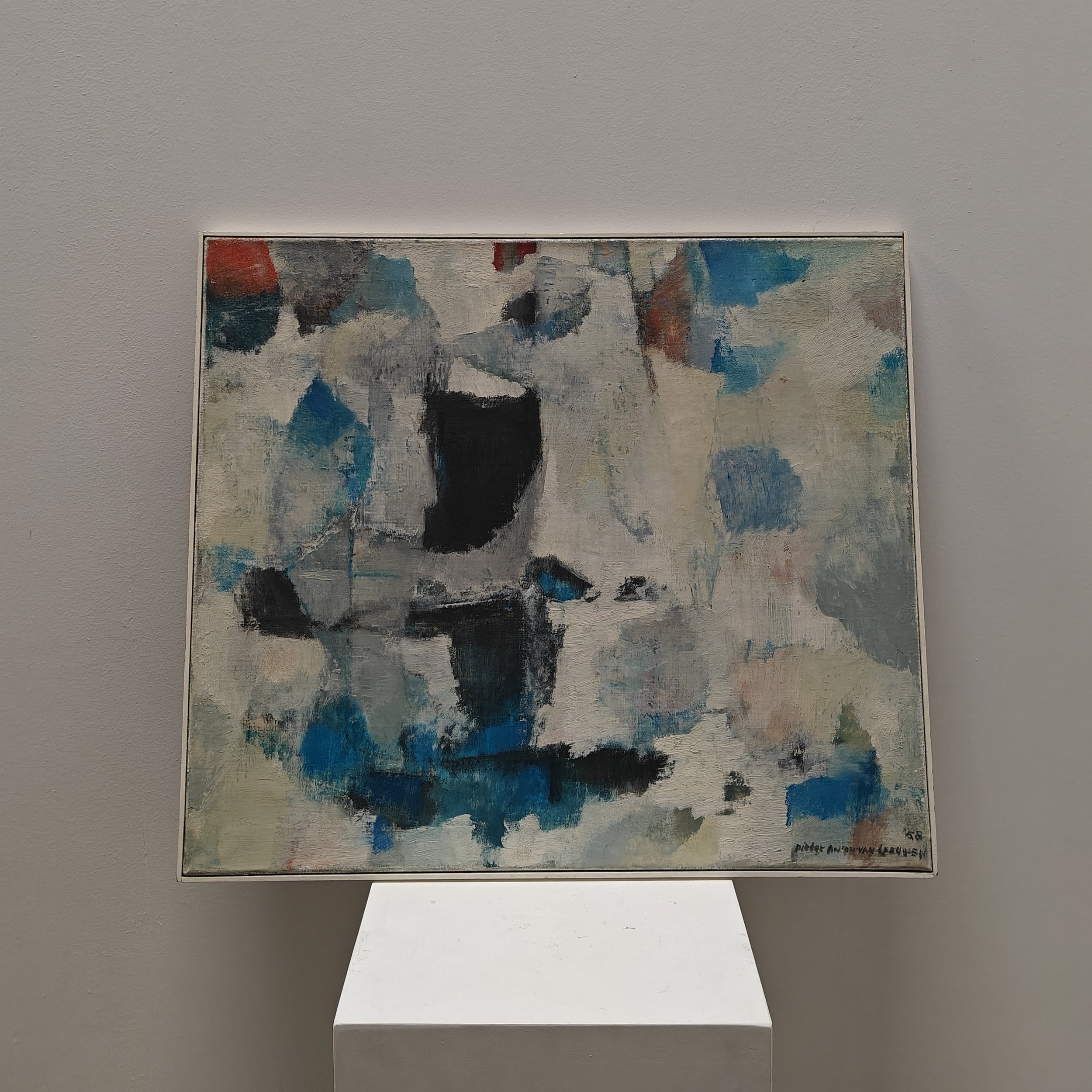 Abstract painting signed Pieter Anton van Leeuwen 1958 5.jpg