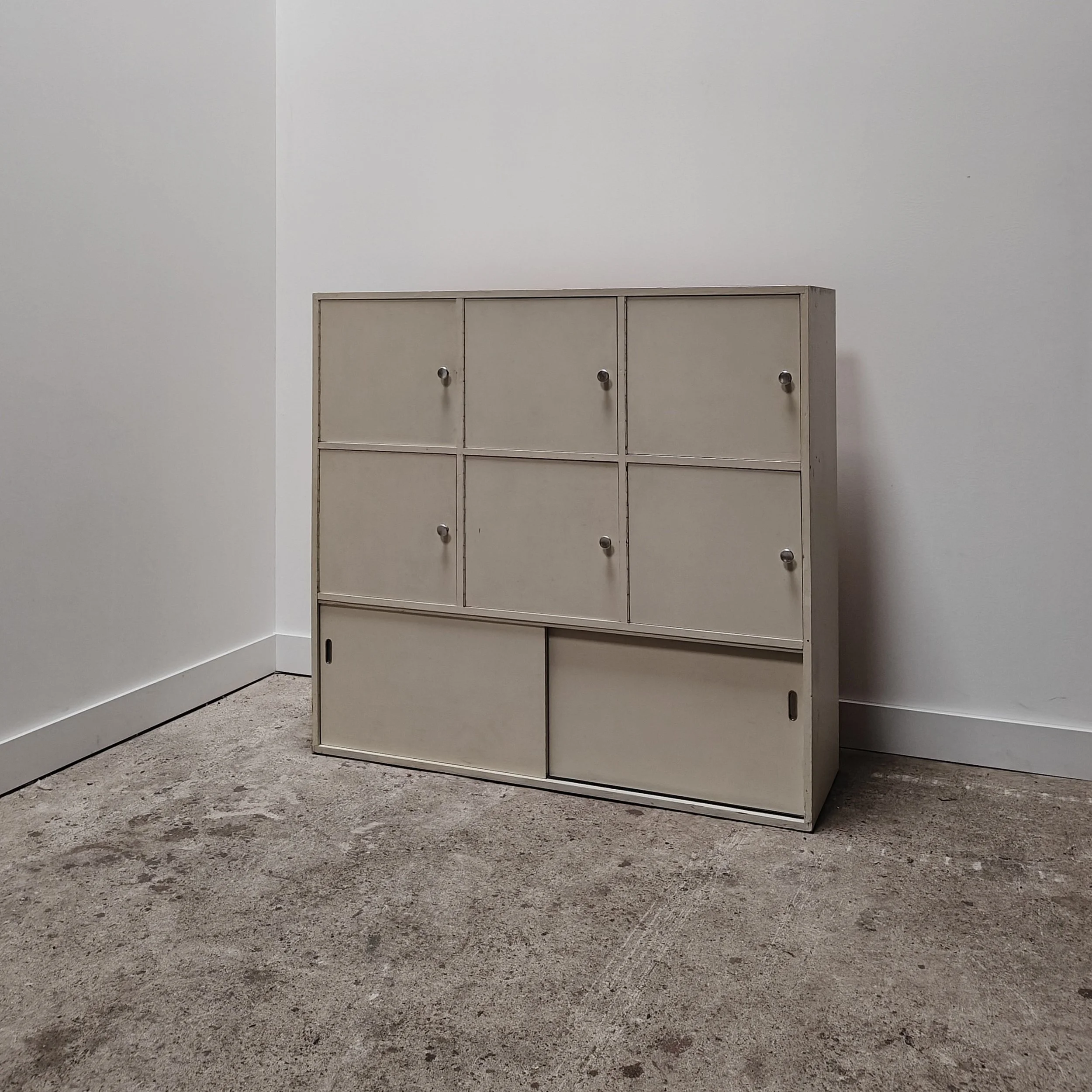 Early grey white square cabinet