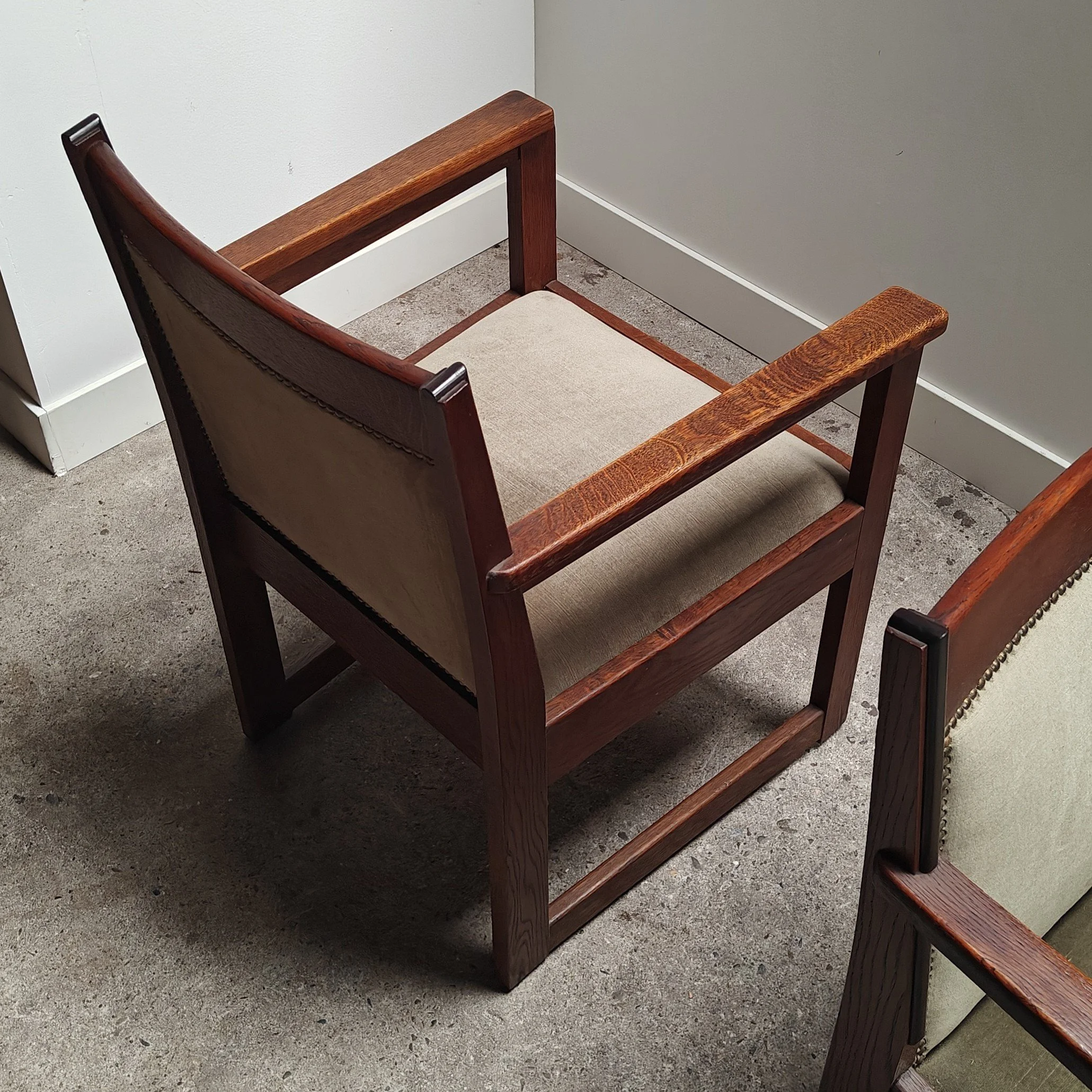 Haagse school armchairs green veloer 15.jpg