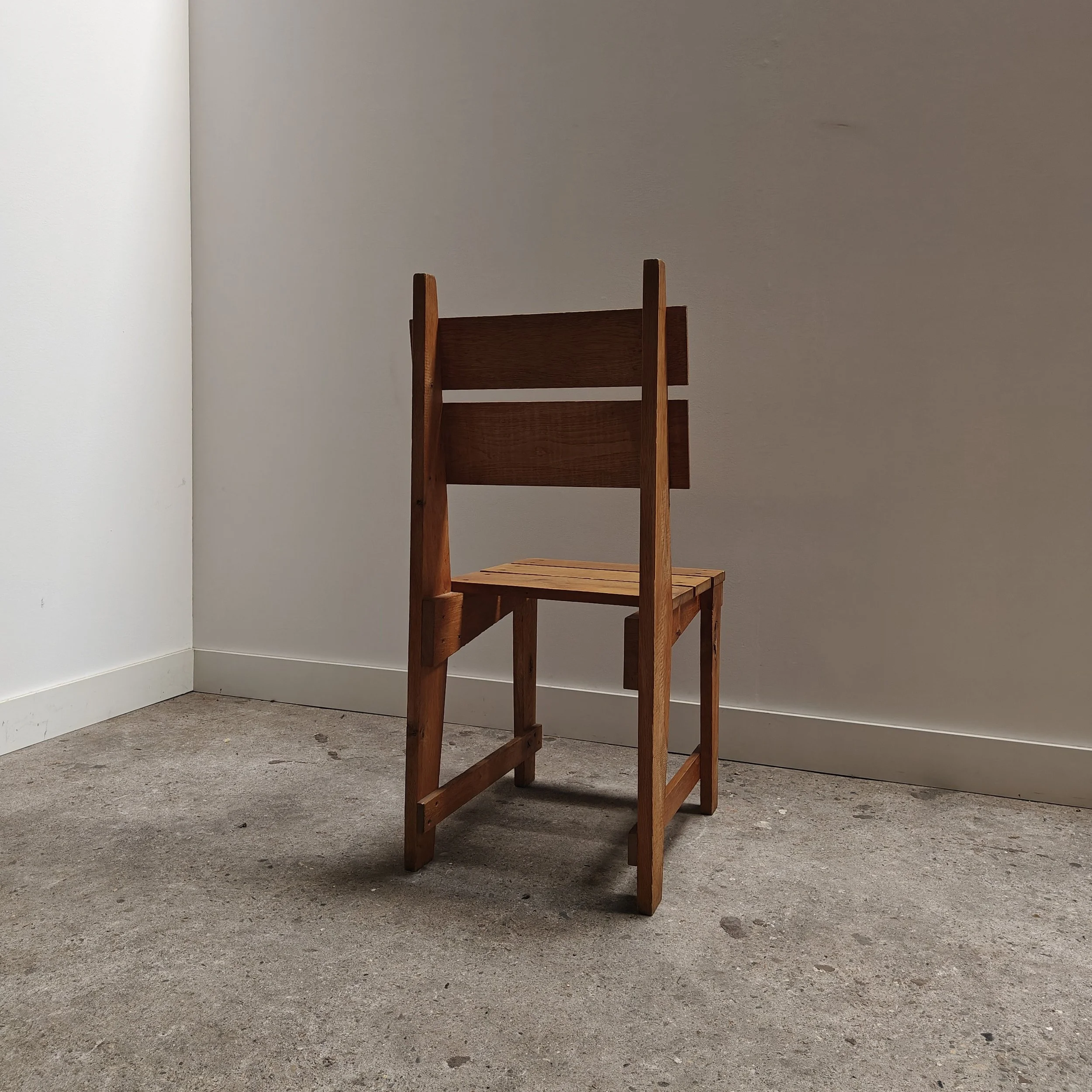 Dutch carpenter made oak dining chairs from the 1960's 5.jpg