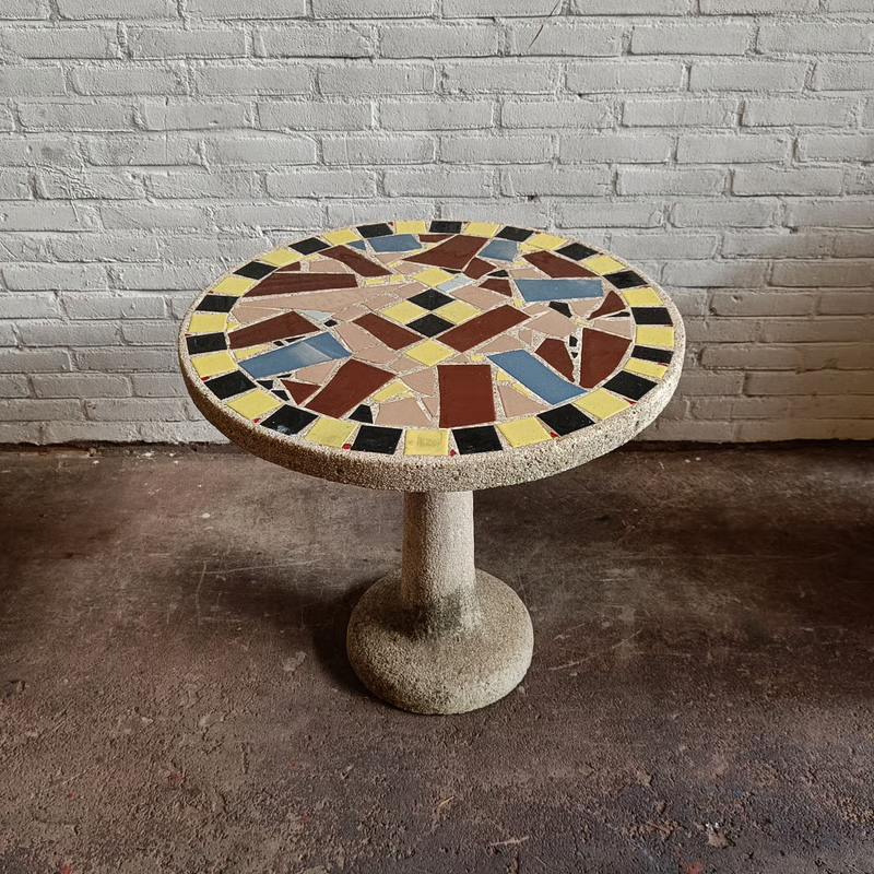 Tile on concrete sidetable