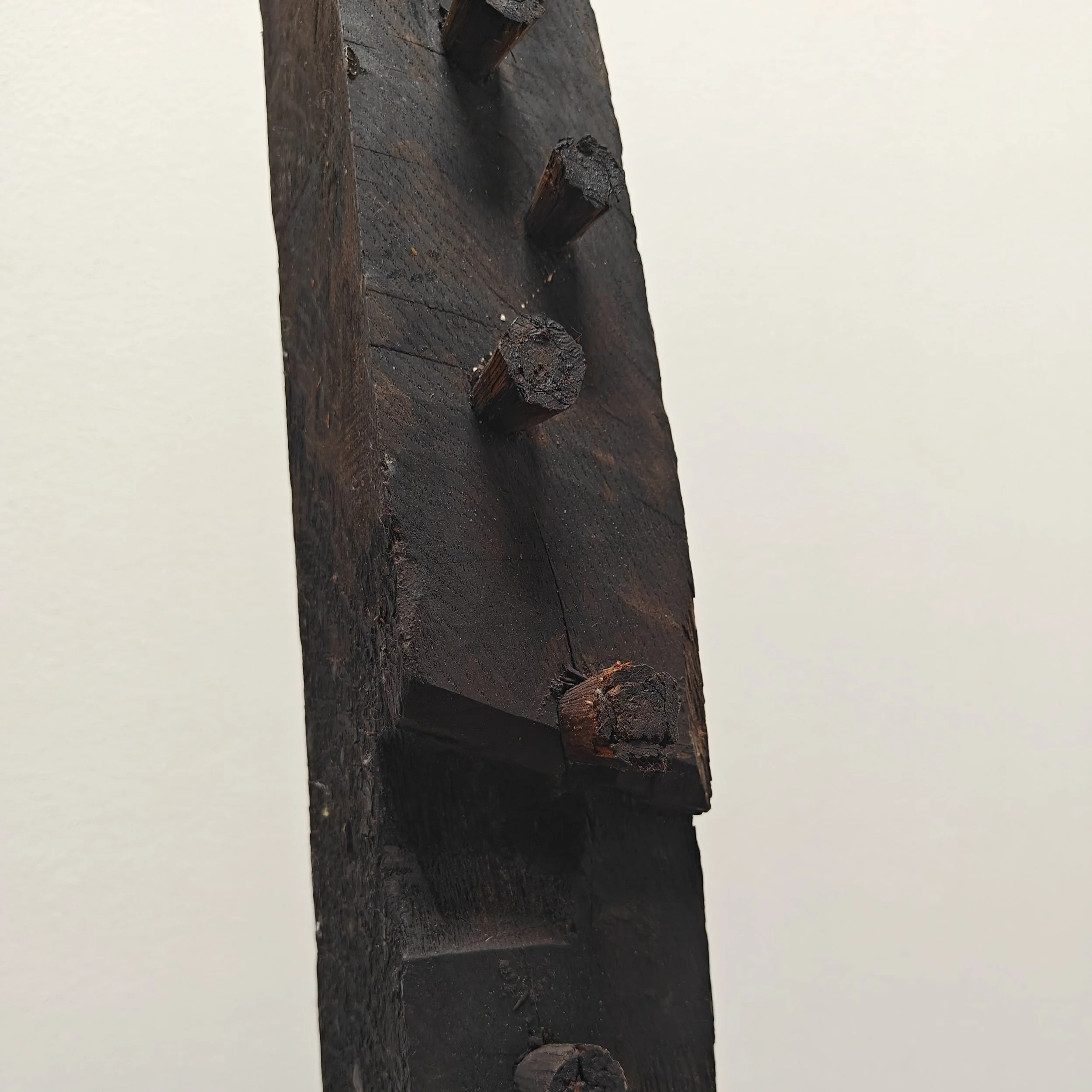 Sculpural beam from 1800s, 2.20m long on metal stand 10.jpg