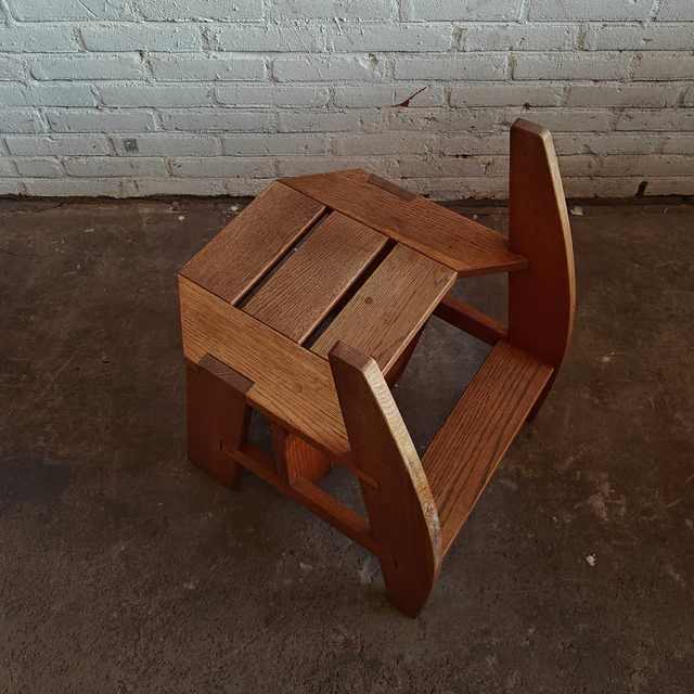 Versatile and sculptural oak stool