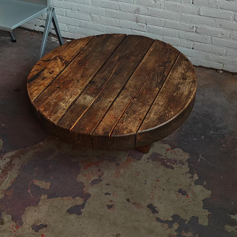 Solid oak round coffee table 9.png