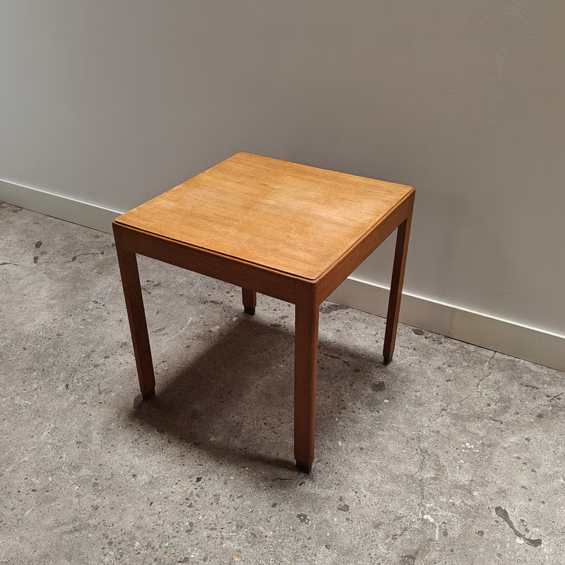 Blond oak square side table 1930s