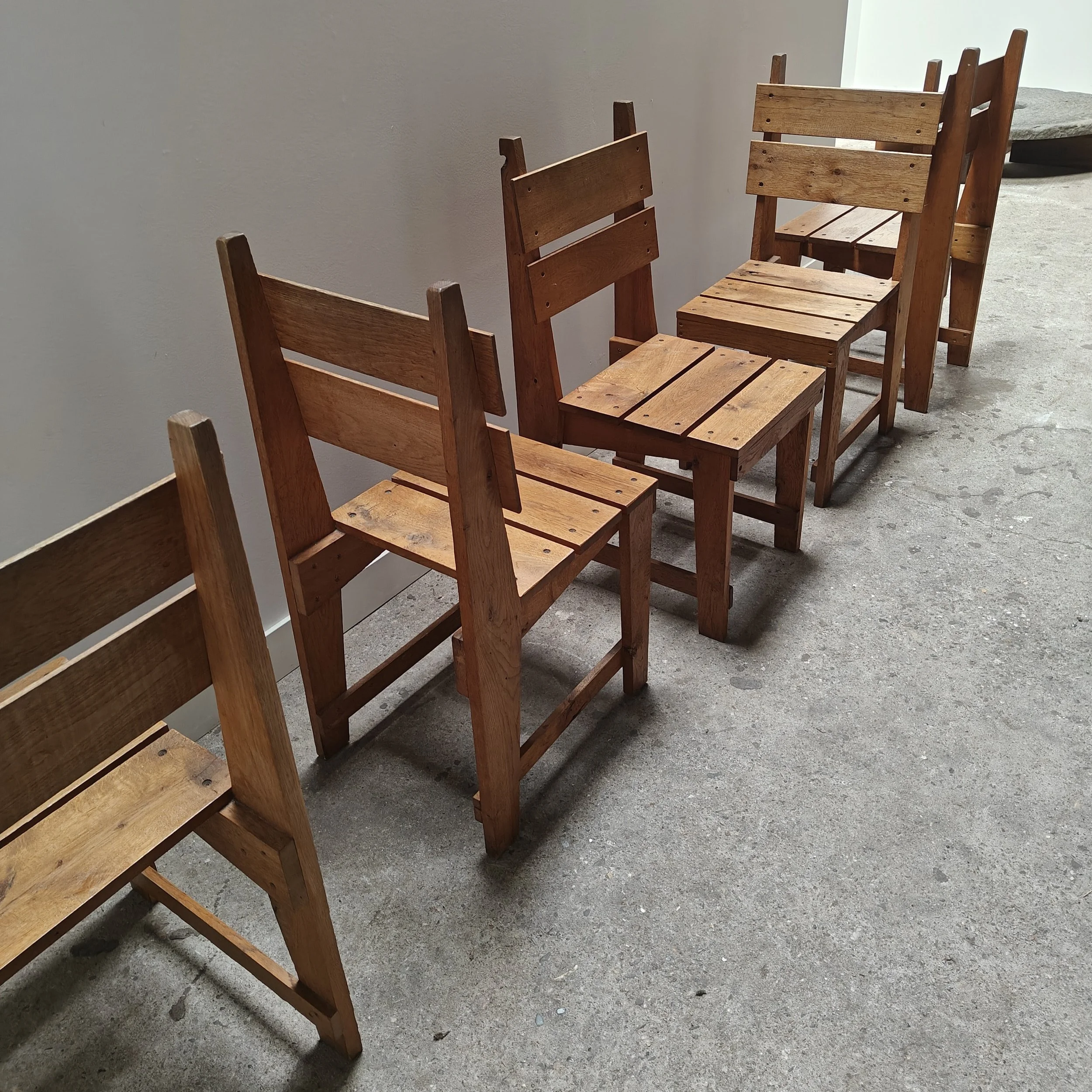 Dutch carpenter made oak dining chairs from the 1960's 12.jpg