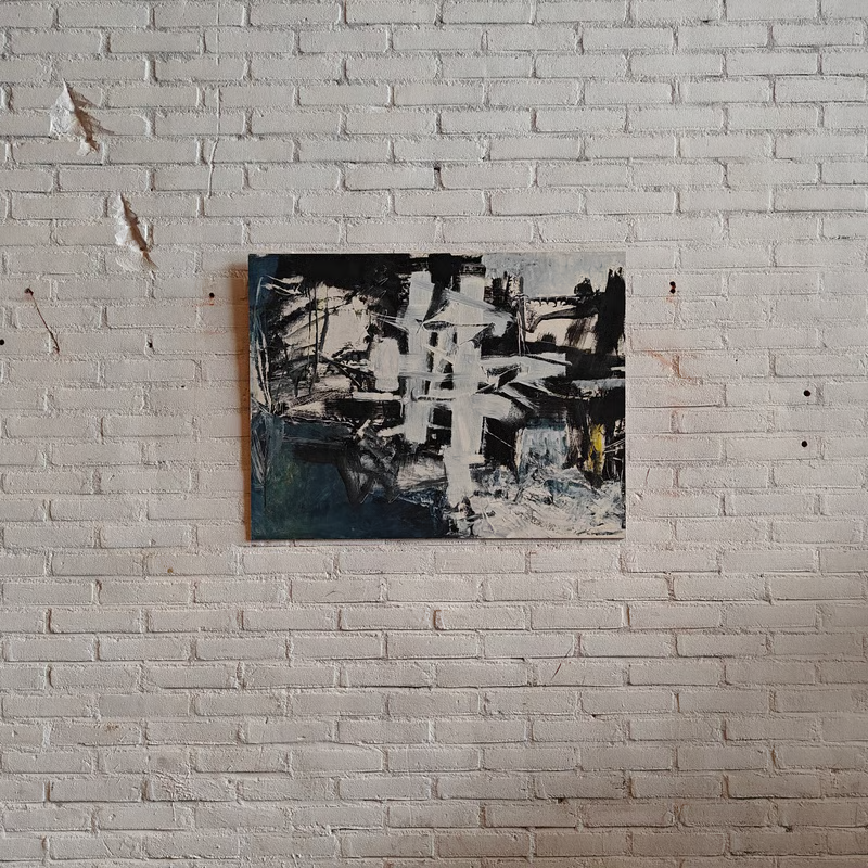 Abstract painting on a panel by R Ditmarch - RD001