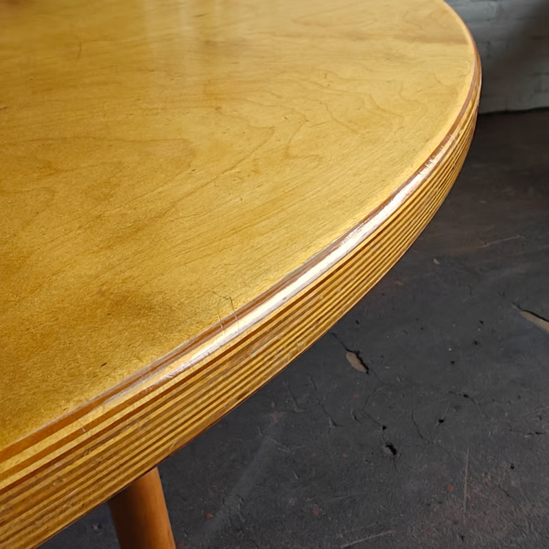 Round 1980s birch dining table 9.png