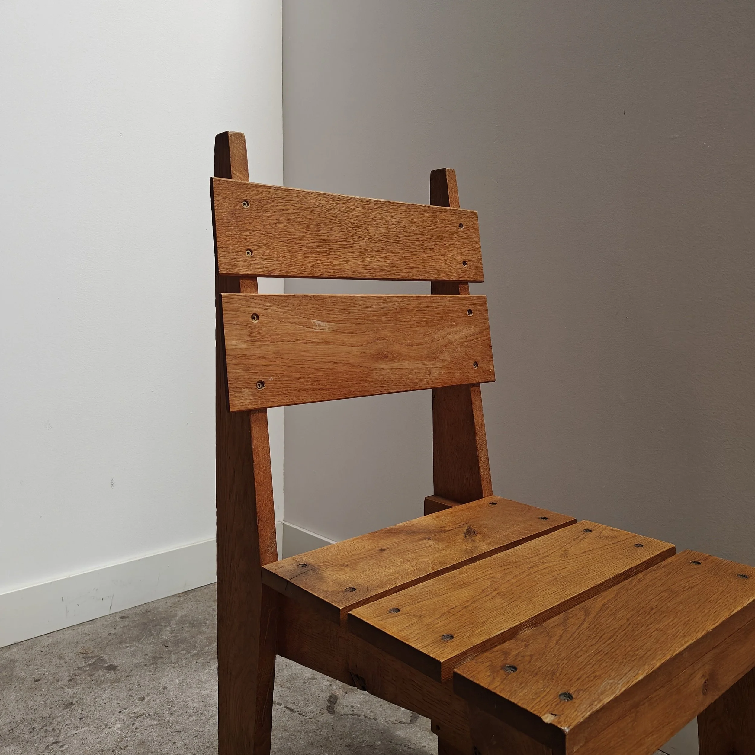 Dutch carpenter made oak dining chairs from the 1960's 2.jpg