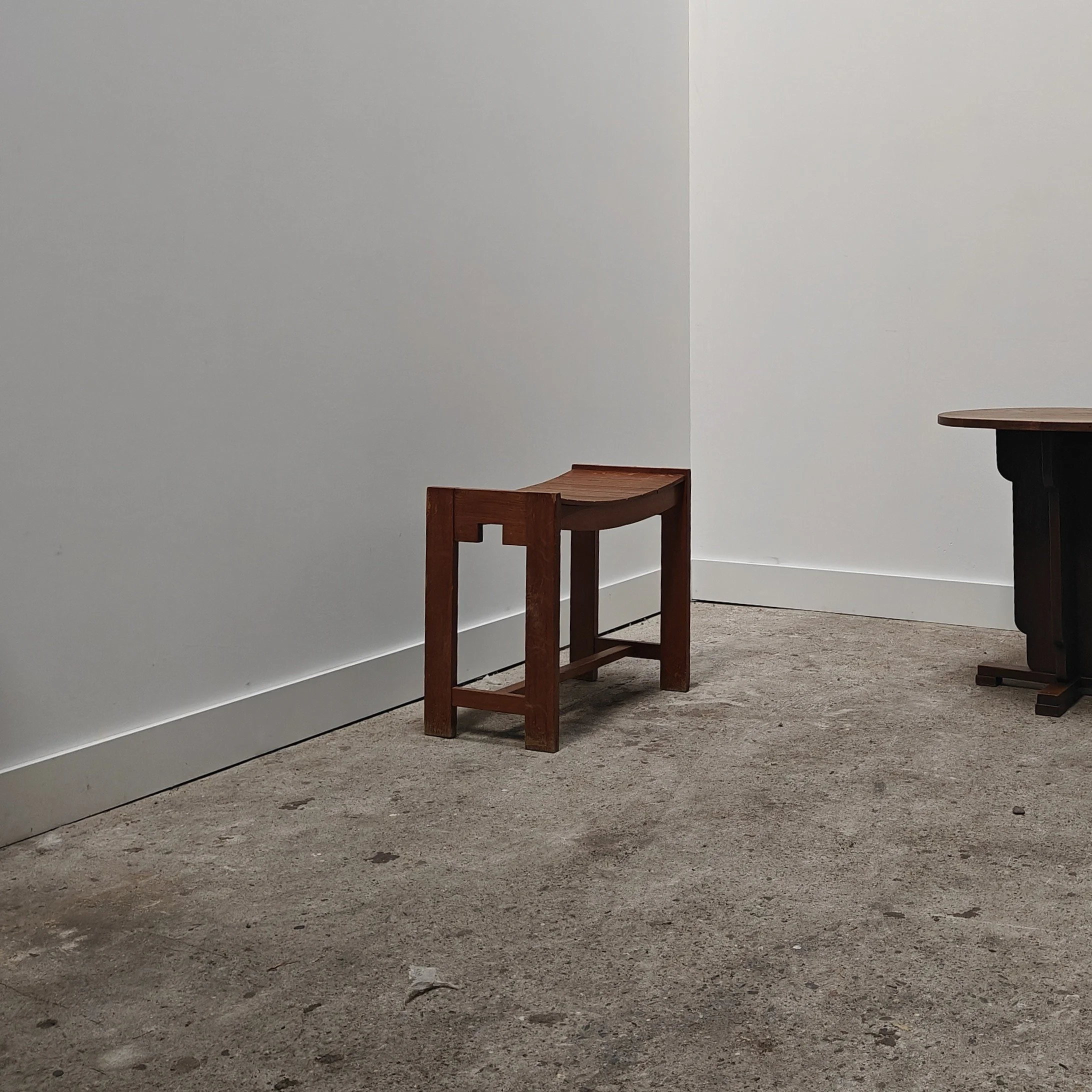 Solid wood art deco stool