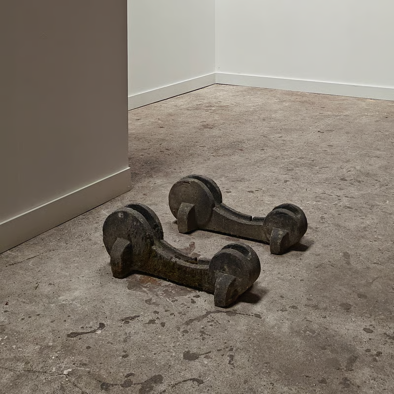 Concrete art deco bicycle racks