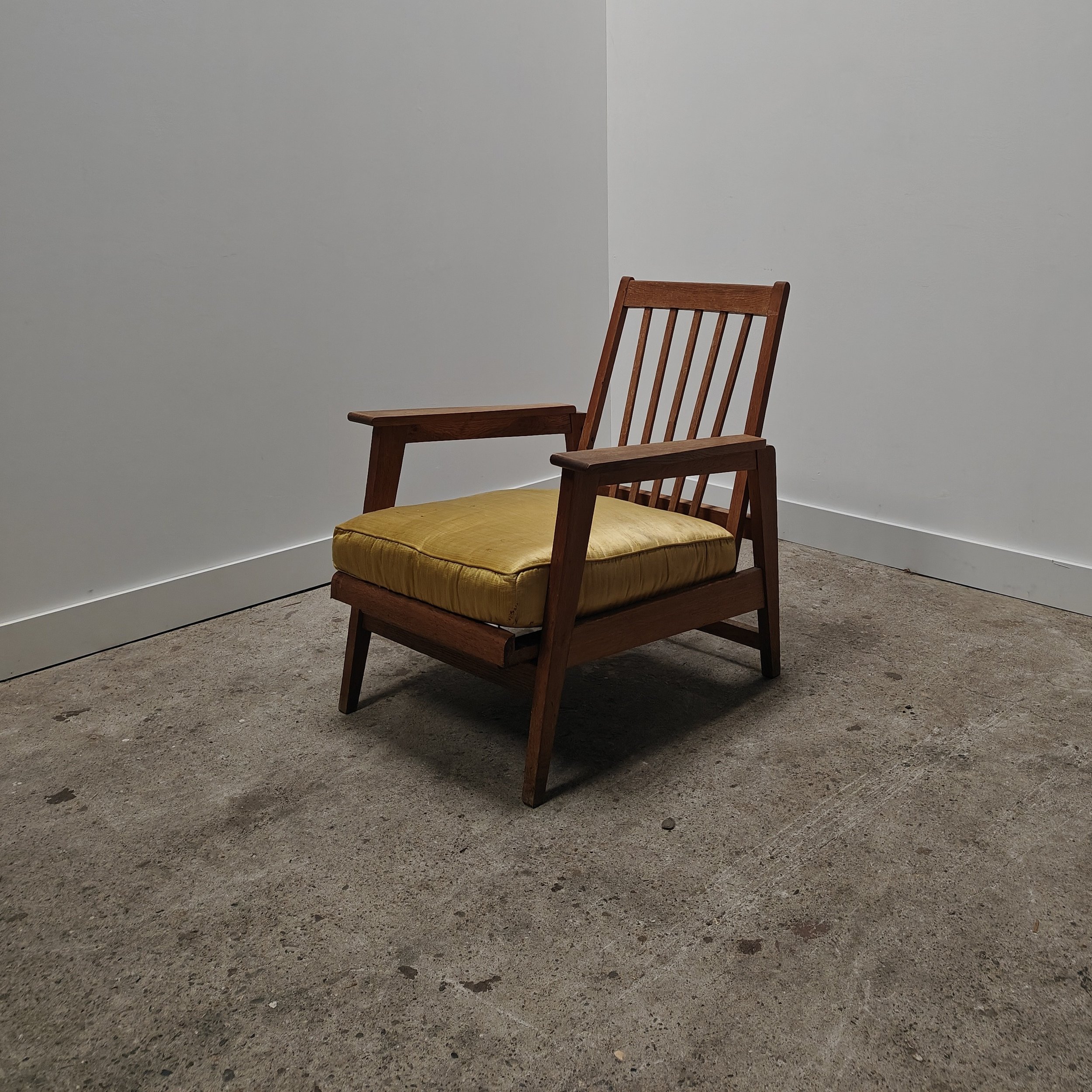 Frensch reconstruction armchair with adjustable backrest 1950