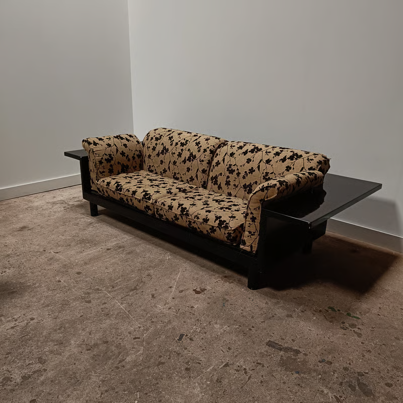1980's gloss black sofa