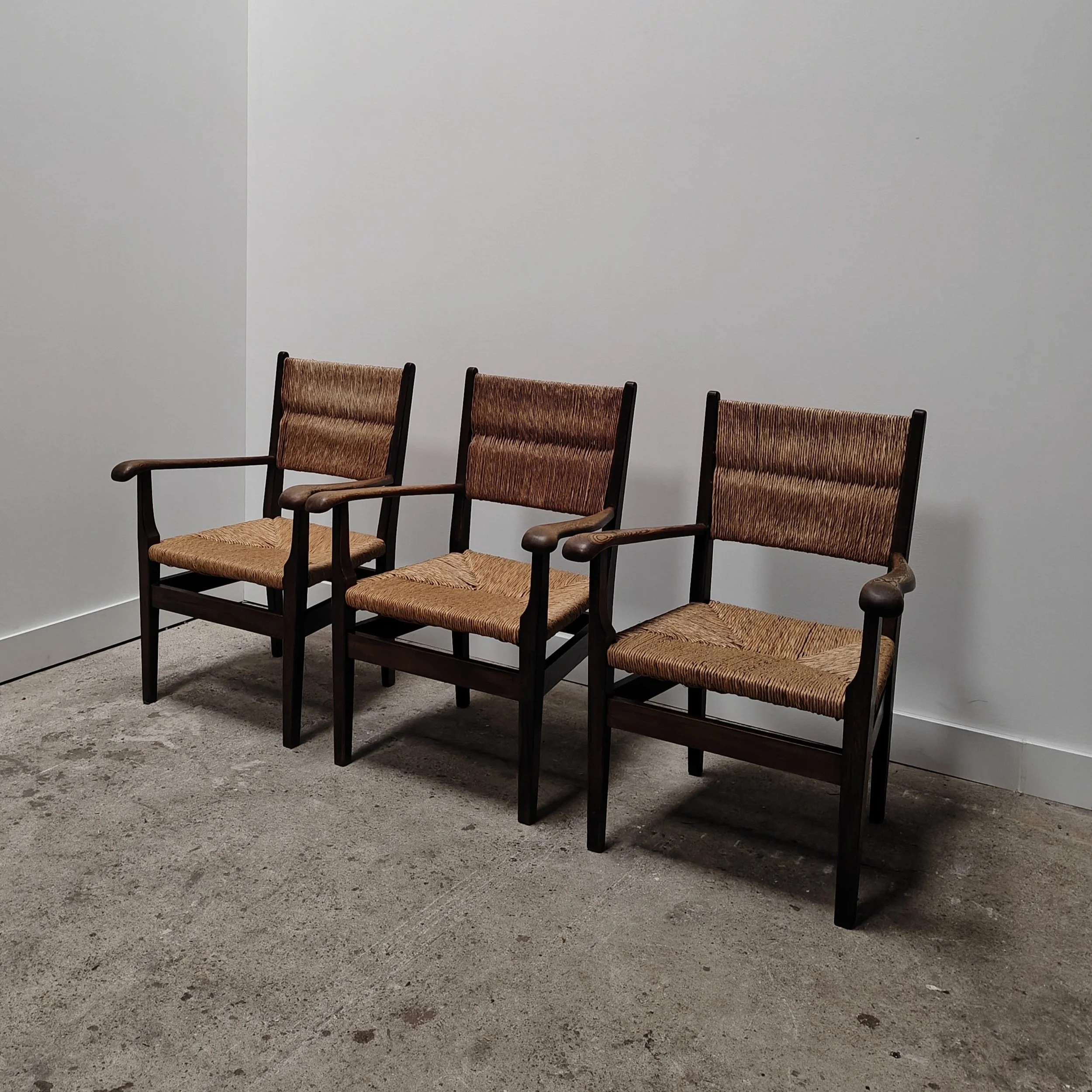 French rustic rush armchairs set of 3 5.jpg