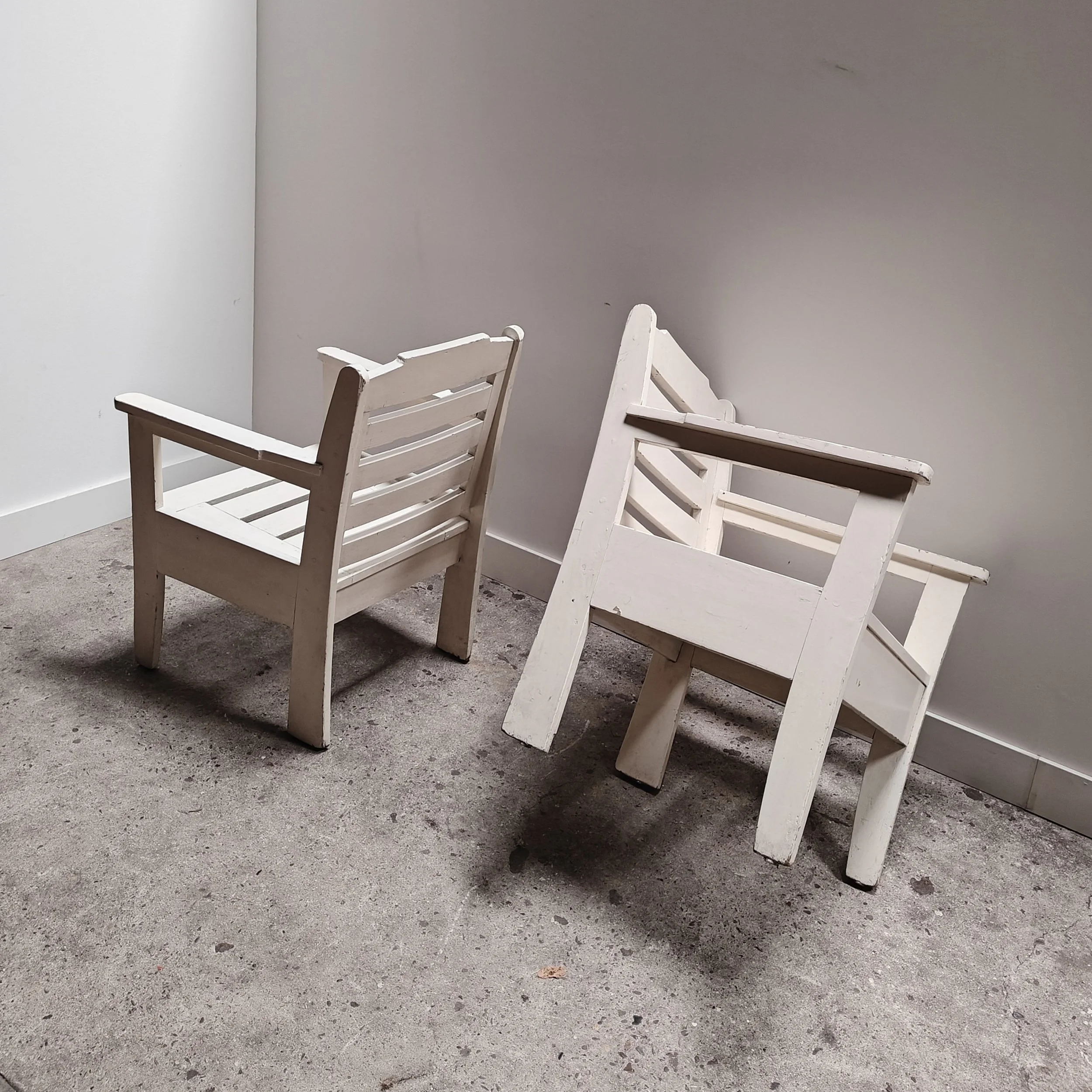 White painted Amsterdamse school armchairs 1930s 4.jpg