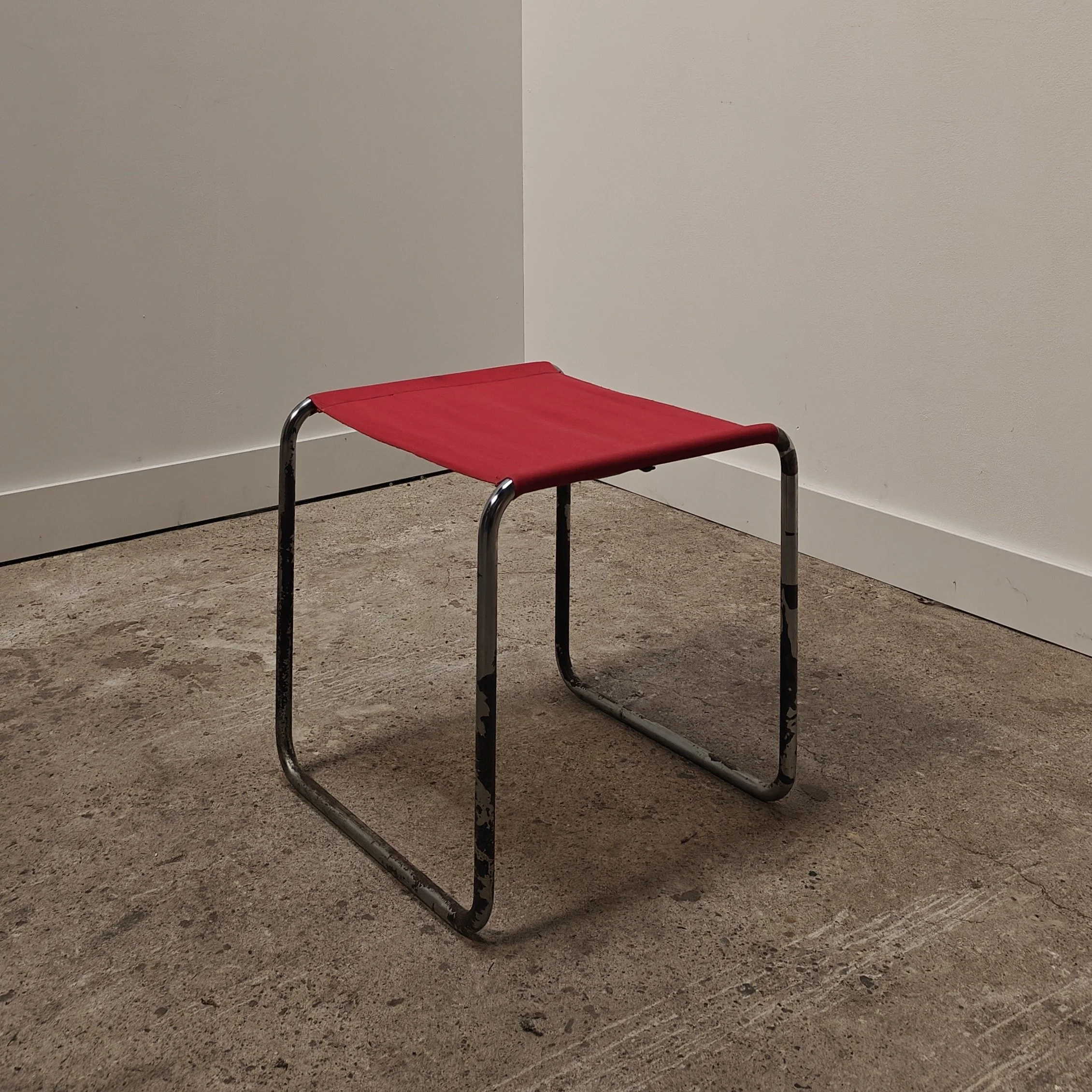 Tubular Bauhaus stool with iron yarn seat 6.jpg