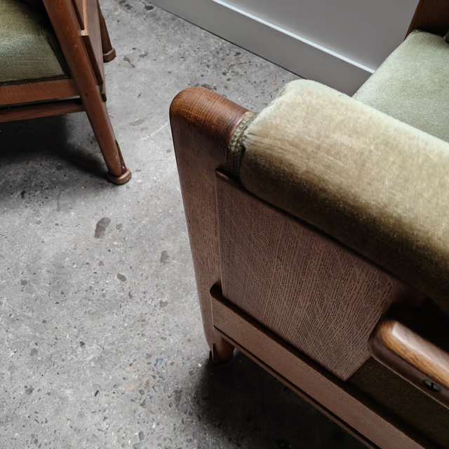 Stately architectural Amsterdam school armchairs 10.png