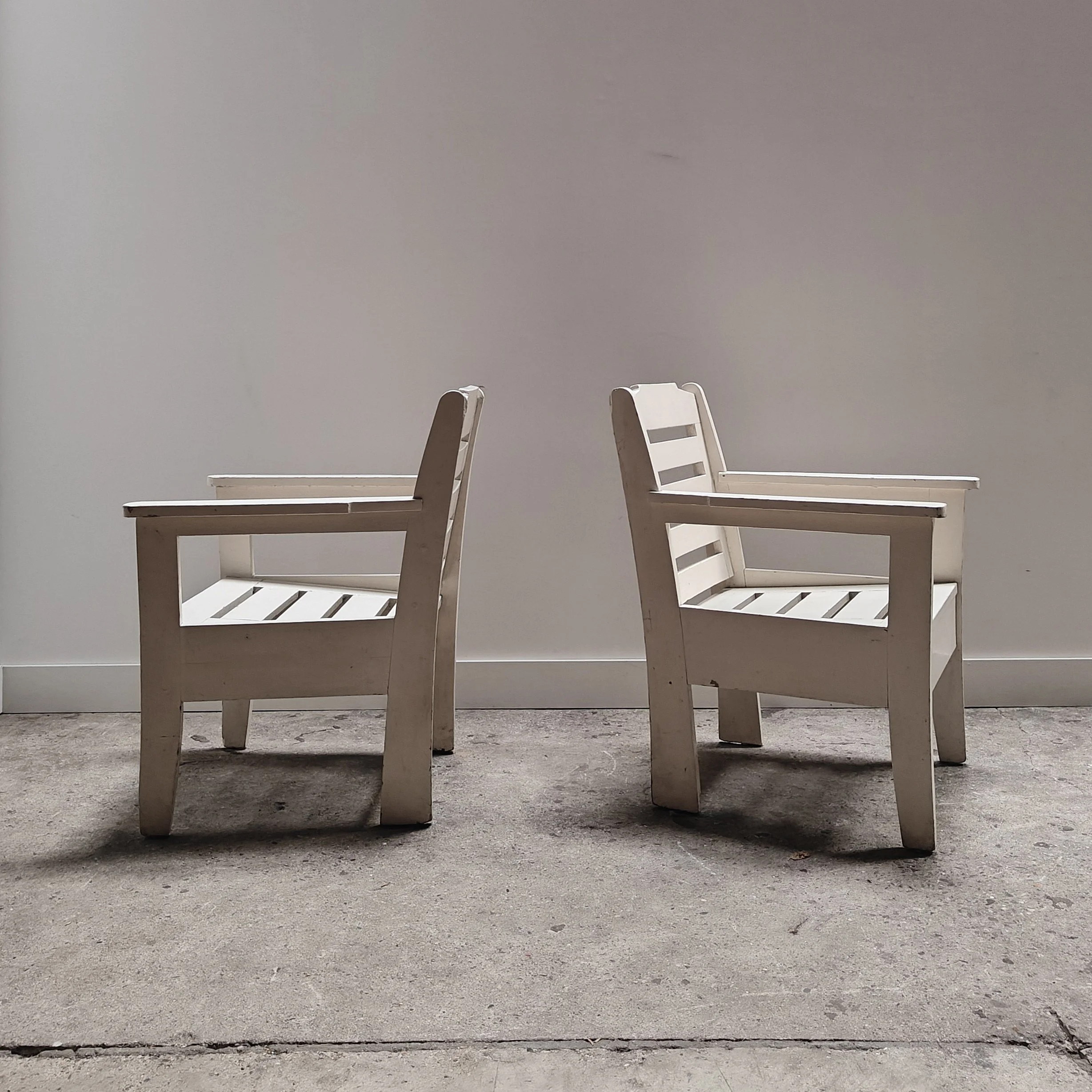 White painted Amsterdamse school armchairs 1930s 2.jpg
