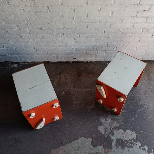 Early plywood set, top view