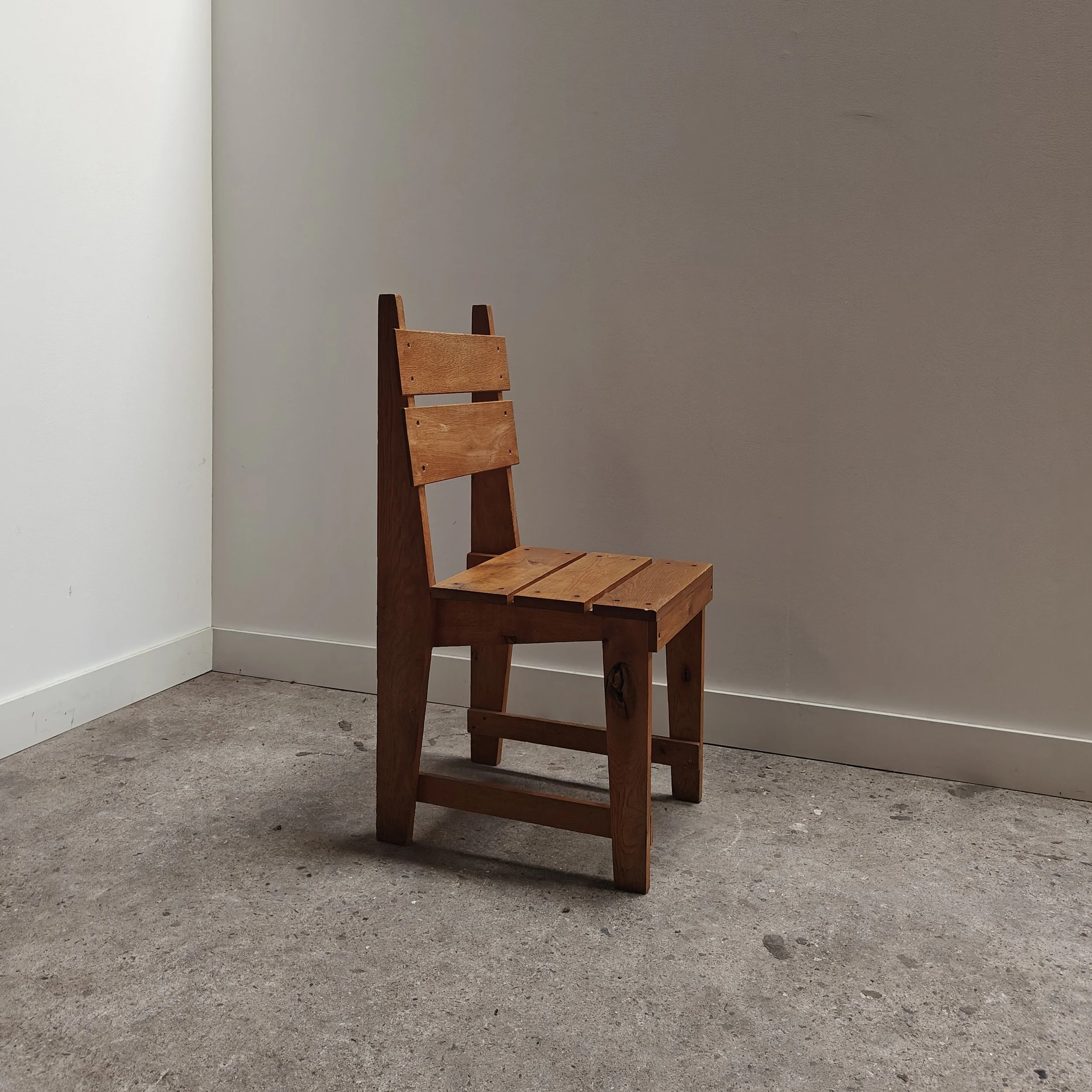 Dutch carpenter made oak dining chairs from the 1960's 1.jpg